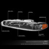 98-02 Oldsmobile Intrigue Headlights - Black Housing Amber Corner