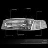 97-01 Mitsubishi Mirage Sedan Headlights - Chrome Housing Clear Corner