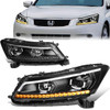 08-12 Honda Accord Sedan LED DRL+Sequential Turn Signal Projector Headlights