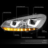10-14 Volkswagen Golf GTI LED DRL+Sequential Turn Signal Projector Headlights - Chrome