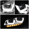 10-14 Volkswagen Golf GTI LED DRL+Sequential Turn Signal Projector Headlights - Chrome