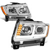 11-13 Jeep Grand Cherokee LED DRL+Turn Signal Projector Headlights - Chrome