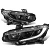 16-18 Honda Civic LED DRL Projector Headlights - Black Housing Clear Corner