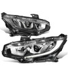 16-18 Honda Civic LED DRL Projector Headlights - Chrome Housing Clear Corner