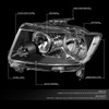 11-13 Jeep Grand Cherokee Headlights - Black Housing Clear Corner