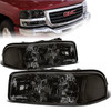 99-07 GMC Sierra 1500 2500 3500 HD Yukon XL Headlights - Smoked Housing Amber Corner