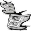 15-20 Chevy Tahoe Suburbban Dual LED DRL Projector Headlights - Chrome Housing