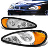 99-05 Pontiac Grand Am LED DRL Headlights - Chrome Housing Amber Corner