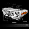 16-18 Toyota Tacoma Projector Headlights - Chrome Housing Amber Corner