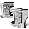17-19 Ford F250 F350 F450 F550 Super Duty Headlights - Chrome Housing Clear Corner