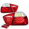 05-08 BMW E90 320i 325i 325xi 330i 330xi 335i Sedan LED Bar Rear Brake Tail Lights - Red/Clear