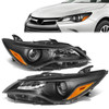 15-17 Toyota Camry Projector Headlights - Black Housing Amber Corner 15-17 Toyota Camry Projector Headlights - Black Housing Amber Corner
