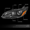 15-17 Toyota Camry Projector Headlights - Black Housing Amber Corner 15-17 Toyota Camry Projector Headlights - Black Housing Amber Corner