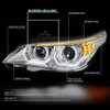 08-10 BMW 528I 528XI 535I 535XI 550I M5 E60 LED U-Halo Projector Headlights - Chrome Housing