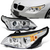04-07 BMW 525I 525XI 530I 530XI E60 LED U-Halo+Turn Signal Projector Headlights - Chrome Housing