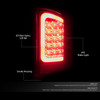 02-06 Dodge Ram 1500 2500 3500 Red C-Bar LED Rear Brake Tail Lights - Smoked