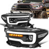 16-20 Toyota Tacoma LED DRL+Sequential Turn Signal Projector Headlight - Black Housing Clean Corner