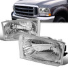 99-04 Ford F250-F550 Super Duty 01-04 Excurison Headlights - Chrome Housing