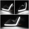 96-98 Honda Civic LED DRL Projector Headlights - Black Housing Amber Corner