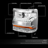 16-19 Chevy Silverado 1500 LED DRL Projector Headlights - Chrome Housing Clear Corner