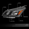 13-17 Chevy Traverse Headlights - Black Housing Amber Corner 13-17 Chevy Traverse Headlights - Black Housing Amber Corner