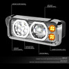 81-19 Freightliner Kenworth Peterbilt Full LED Halo DRL+Turn Signal Projector Headlights - Chrome