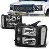 07-14 GMC Sierra 1500 2500 3500 Headlights - Black Housing Clear Corner 07-14 GMC Sierra 1500 2500 3500 Headlights - Black Housing Clear Corner