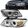 05-08 BMW E90 3-Series LED U-Halo DRL Sequential Turn Signal Projector Headlights - Chrome Housing