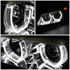 09-12 BMW E90 3-Series LED U-Halo Sequential Turn Signal Projector Headlights - Chrome Housing