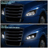 18-21 Freightliner Cascadia LED Halo DRL+Turn Signal Projector Headlights - Chrome Housing