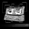 03-06 Chevy Silverado Avalanche LED DRL Headlights+ Bumper Lamps (Chrome Clear)
