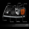 04-08 Ford F-150 Lincoln Mark LT LED DRL Headlights - Black Housing Amber Corner