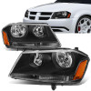 08-14 Dodge Avenger Headlights - Black Housing Amber Corner