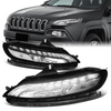 14-18 Jeep Cherokee KL LED DRL+Turn Signal Headlights - Chrome Housing Clear Corner 14-18 Jeep Cherokee KL LED DRL+Turn Signal Headlights - Chrome Housing Clear Corner