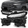 14-18 Jeep Cherokee KL LED DRL Turn Signal Projector Headlights - 4Pcs - Black Housing
