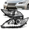13-15 Lexus ES300h / ES350 OE Style LED Projector Headlights - Chrome Housing Clear Corner