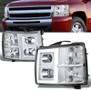07-14 Chevrolet Silverado 1500 2500HD 3500 LED Headlights - Chrome Housing Clear Lens