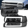 99-06 Chevrolet Silverado Suburban C-Style LED DRL Headlights + Bumper Lamps Smoked