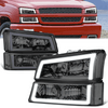 03-07 Chevy Silverado / Avalanche LED DRL Headlights+Bumper Lamps (Smoked Clear)