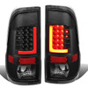 08-16 Ford F250 F350 F450 F550 Super Duty LED Red L-Bar Rear Brake Tail Lights - Black