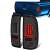 97-07 Ford F250 F350 F450 F550 Super Duty LED L-Bar Rear Brake Tail Lights - Smoked
