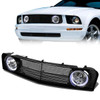 05-09 Ford Mustang 4.0L V6 Front Grille w/Halo Fog Lights - Horizontal Fence Mesh 05-09 Ford Mustang 4.0L V6 Front Grille w/Halo Fog Lights - Horizontal Fence Mesh