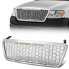 04-08 Ford F-150 Front Grille+LED - Badgeless Honeycomb Mesh - Chrome 04-08 Ford F-150 Front Grille+LED - Badgeless Honeycomb Mesh - Chrome