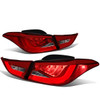 11-13 Hyundai Elantra Sedan LED Bar Rear Brake Tail Lights - Inner+Outer Lamps