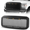 11-16 Ford F250 F350 F450 F550 Super Duty Front Grille+LED - Honeycomb Mesh - Matte Black
