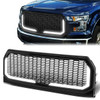 15-17 Ford F150 Front Grille+LED Bar - Badgeless Honeycomb Mesh - Black 15-17 Ford F150 Front Grille+LED Bar - Badgeless Honeycomb Mesh - Black