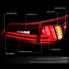 06-13 Lexus IS250 IS350 Base Sedan Full LED Brake/Reverse Tail Lights - Red Housing