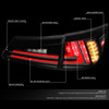 06-13 Lexus IS250 IS350 Base Sedan Full LED Brake/Reverse Tail Lights - Smoked Housing