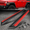 FOR 18-24 JEEP WRANGLER JL SIDE NERF BAR RUNNING BOARD W/RED DROPPED STEP PLATE FOR 18-24 JEEP WRANGLER JL SIDE NERF BAR RUNNING BOARD W/RED DROPPED STEP PLATE