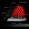 98-11 Ford Crown Victoria LED Rear Brake Tail Lights - Red/Clear Lens